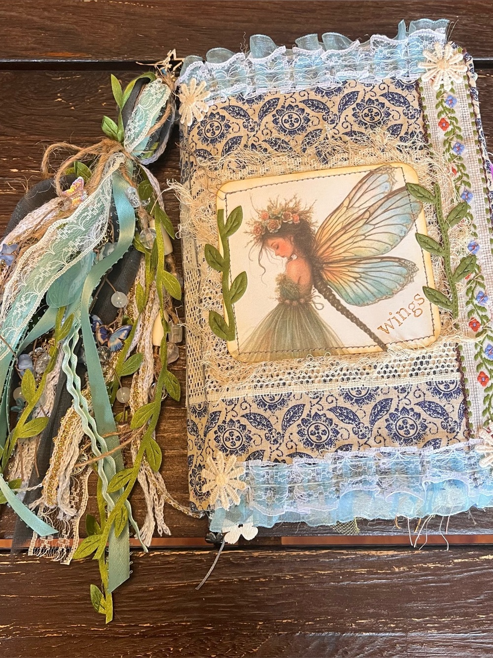 Fairy Junk Journal Blue Boho Cottage Core Woodland Grungy Softcover 3 Signatures